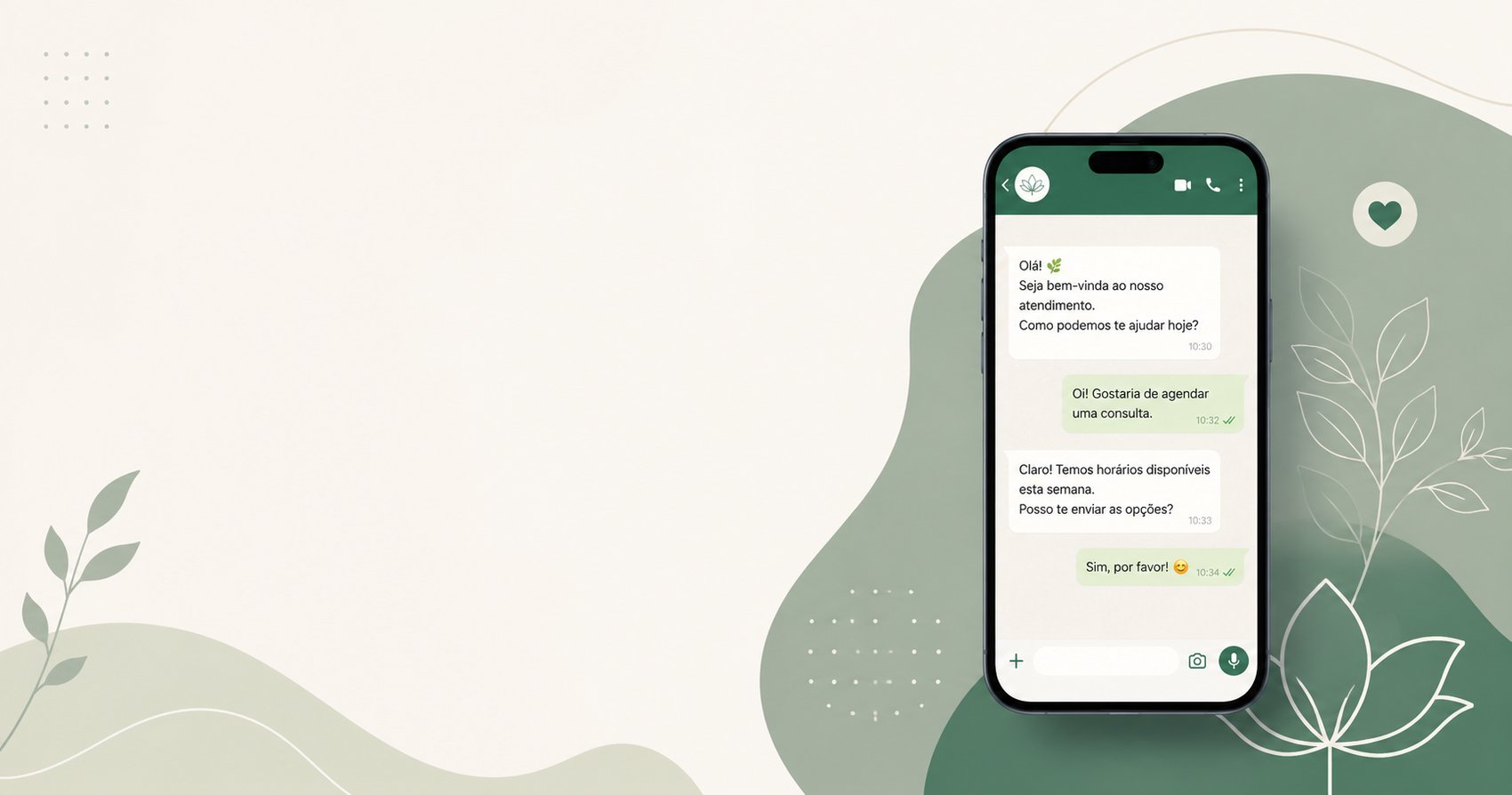Conversa de agendamento de consulta pediátrica pelo WhatsApp com a Secretária IA